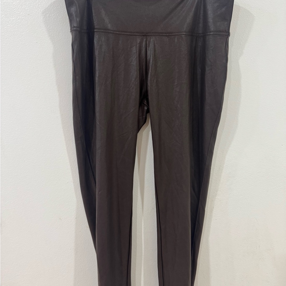 Brown Faux Leather Leggings